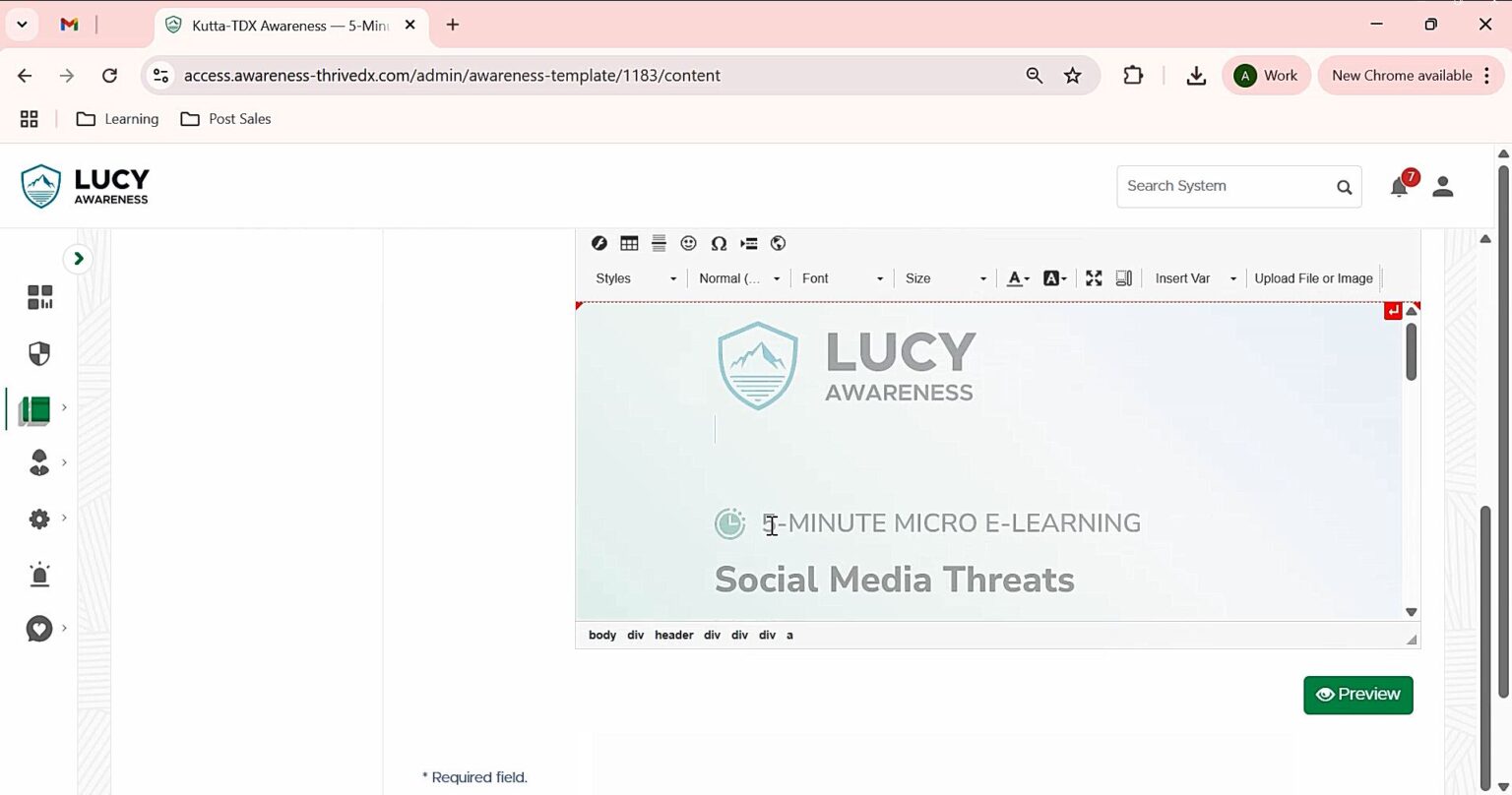 Security Awareness Training Adjustments